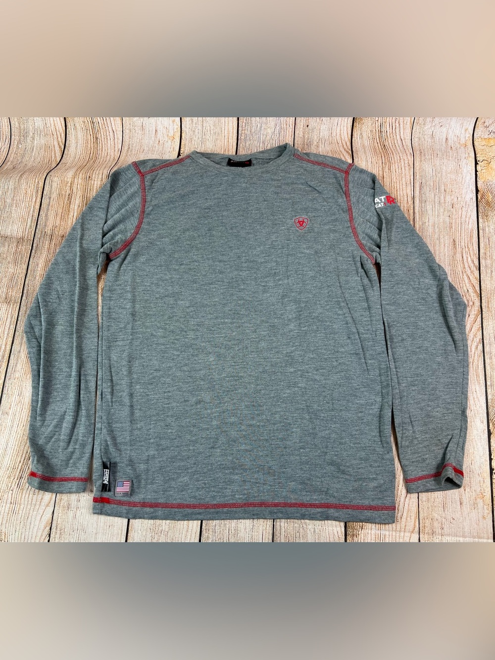 Mens Ariat FR CAT 1 Fire Resistant Polartec Baselayer Shirt Grey Size Small